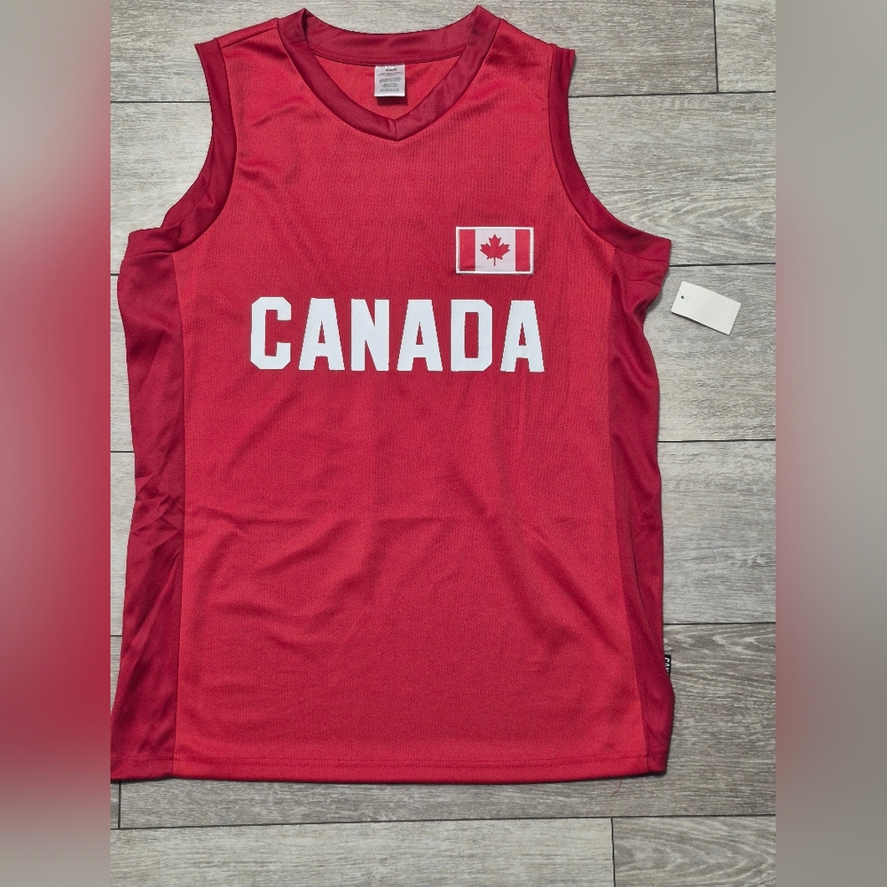 New Sleeveless Red CANADA Sports Basketball Adult Unisex Jersey